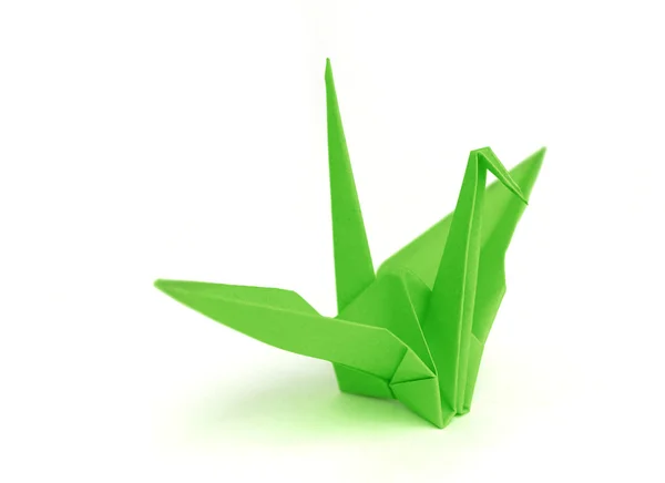 Zielony origami ptak — Zdjęcie stockowe