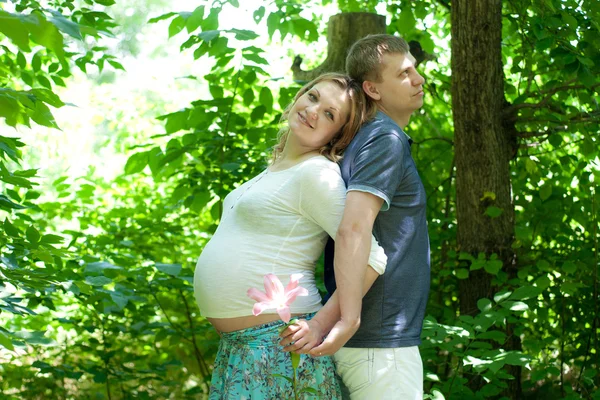 stock image Young future parents outdoors