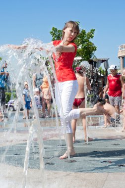 The girl in a fountain clipart