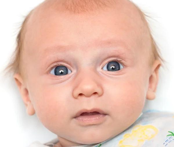 Porträt eines Babys mit Interesse — Stockfoto