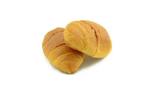白い背景の上の 2 つのパン — ストック写真