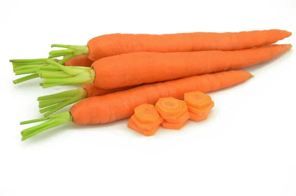 Fresh carrots on a white background — Stock Photo, Image