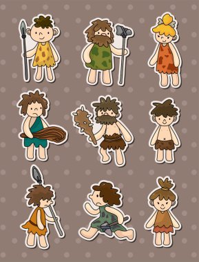 cartoon Caveman stickers clipart