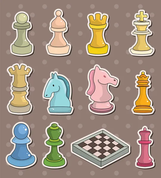 Šachy samolepky — Stockový vektor