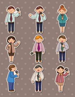 set of reporter stickers clipart