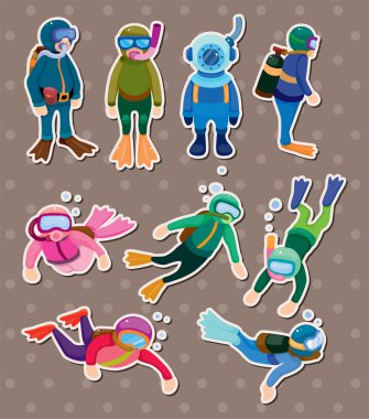 diver stickers clipart