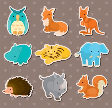 animal stickers clipart