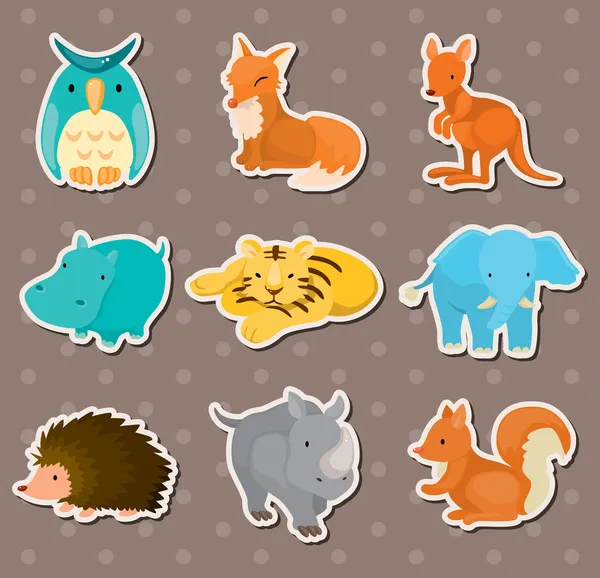Animal stickers — Stock Vector