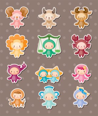 cute zodiac stickers clipart