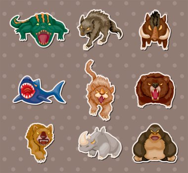 angry animal stickers clipart