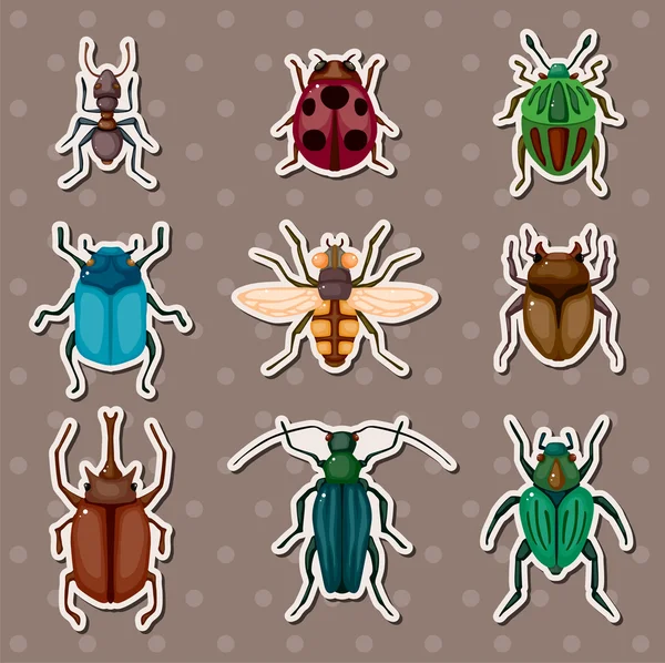 Pegatinas de insectos — Archivo Imágenes Vectoriales