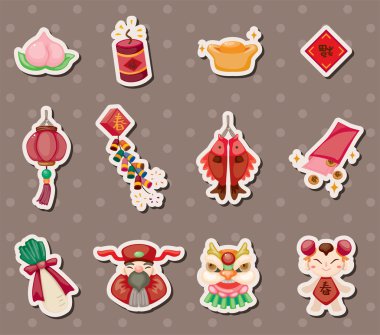 Chinese new year stickers clipart