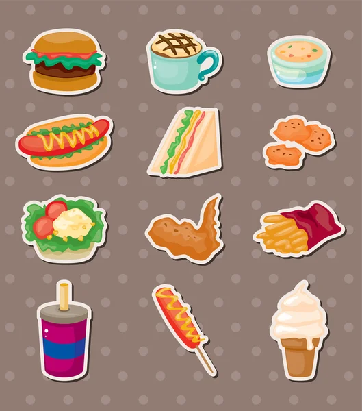 Fast food stickers — Stock Vector