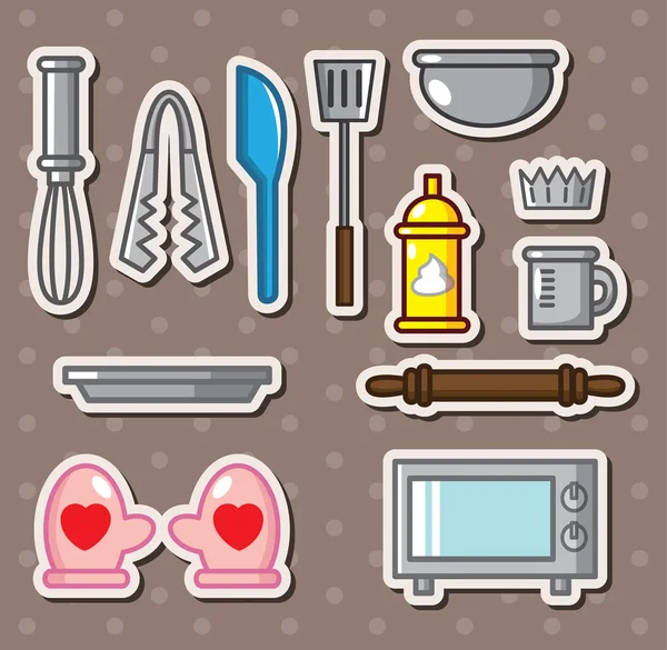 Baking tools stickers — Stock Vector