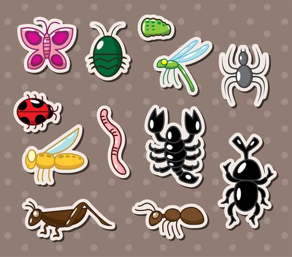 Adesivi insetti — Vettoriale Stock