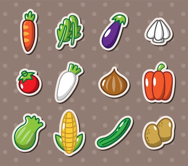 Autocollants de légumes — Image vectorielle