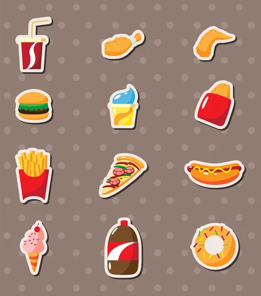Autocollants fast food — Image vectorielle