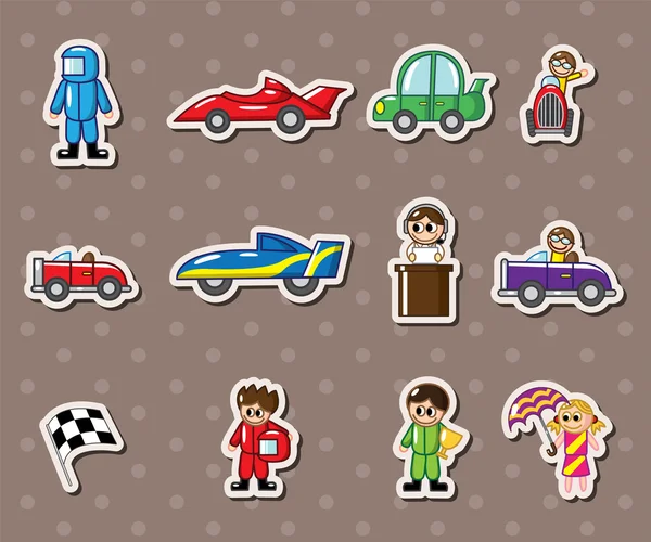F1 car racing stickers — 图库矢量图片