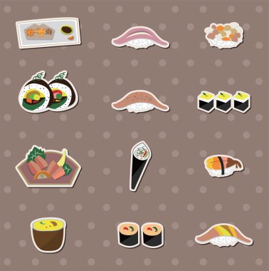 Japaness food stickers clipart