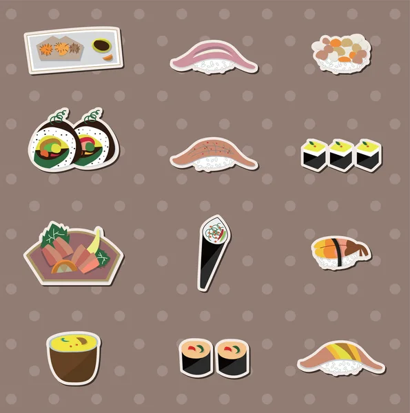 Japaness food stickers — Stock Vector