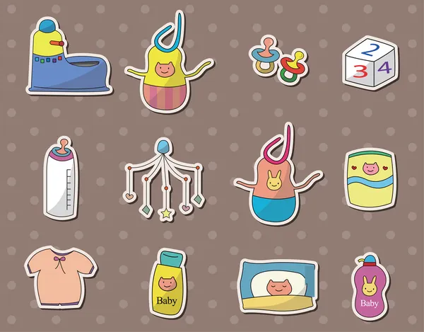 Baby spullen stickers — Stockvector