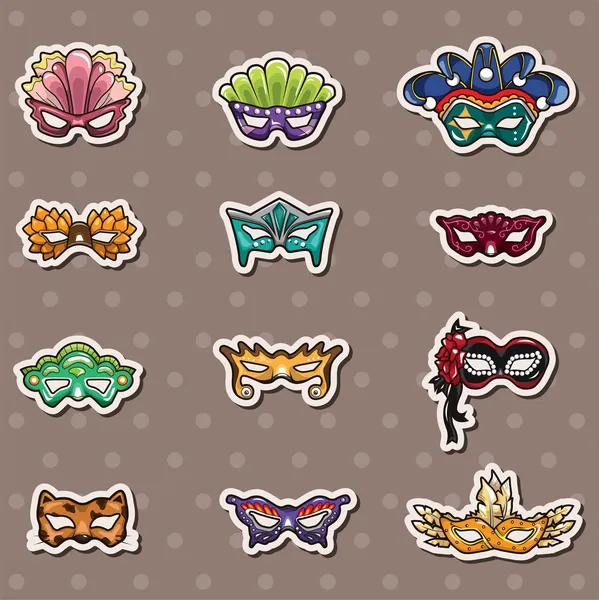 Party mask stickers — Stock Vector