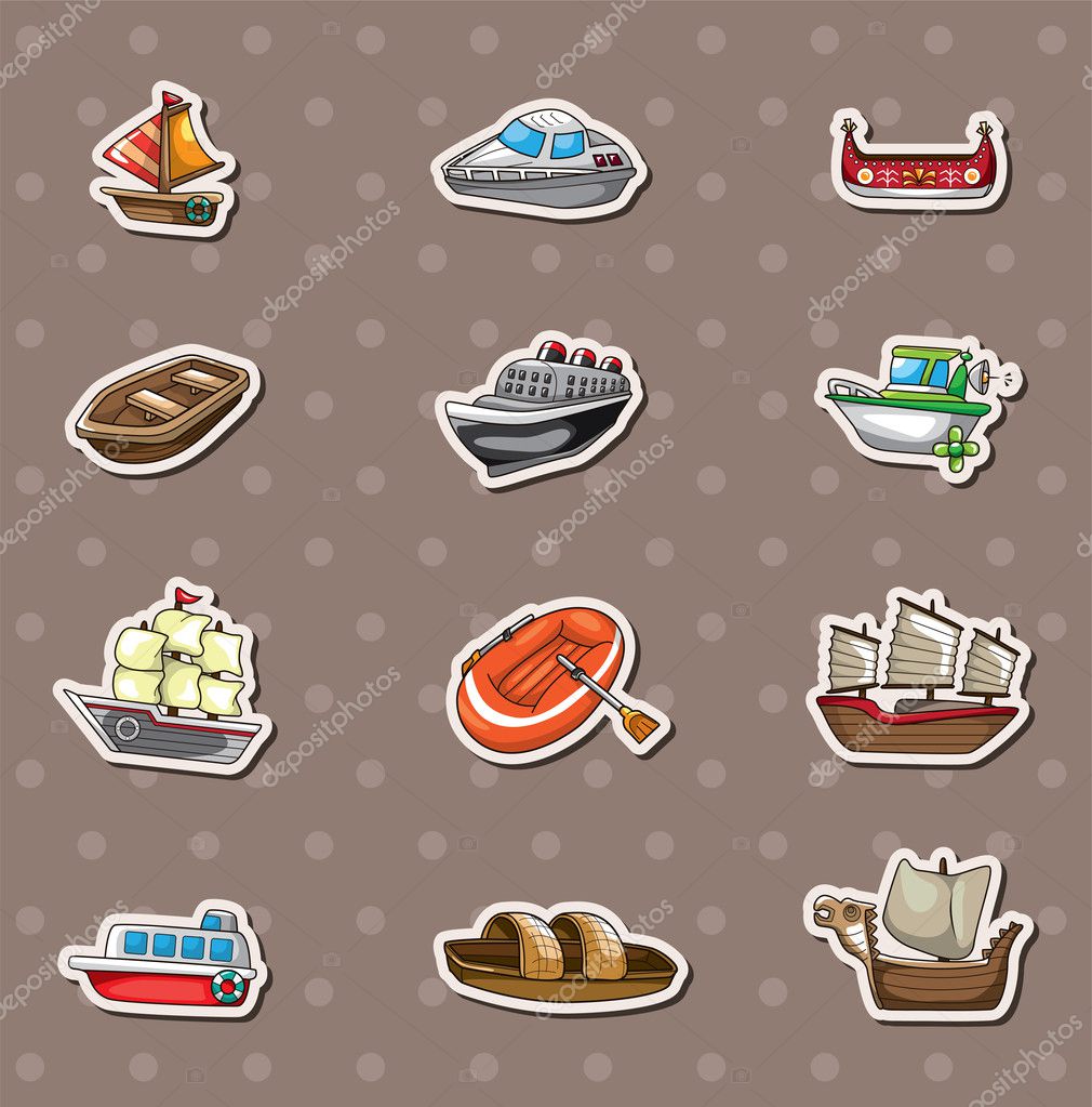 Boat stickers Stock Vector by ©mocoo2003 11601016
