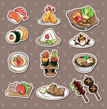 Japanese food stickers clipart
