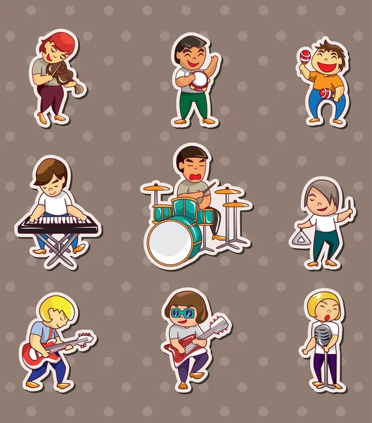 Rock music band stickers — Stock Vector