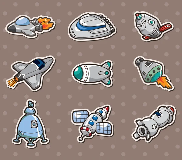 Spaceship stickers — Stock Vector