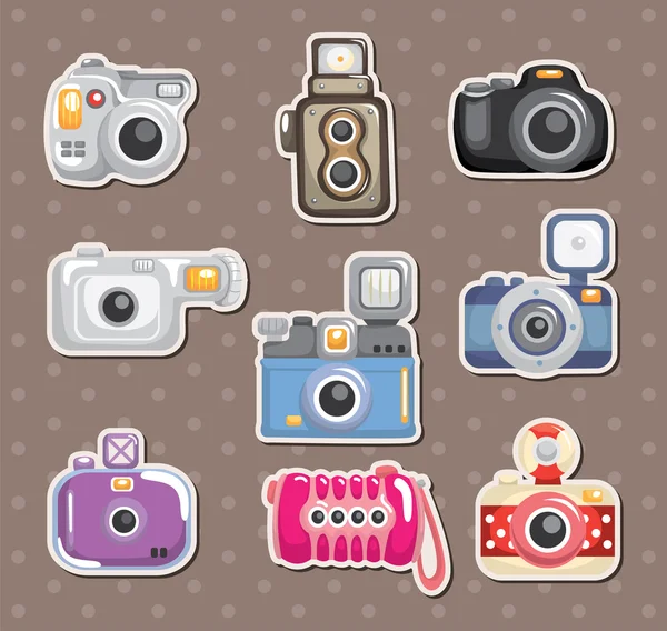 Camera stickers — Stock Vector