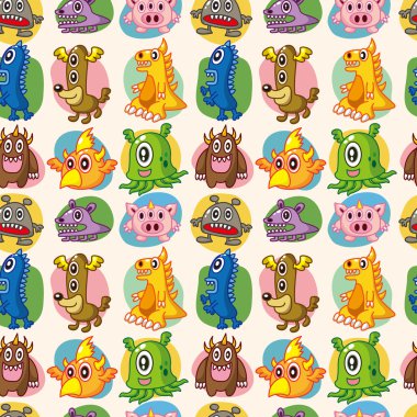 seamless monster pattern clipart