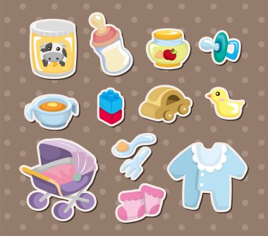 baby stuff stickers clipart