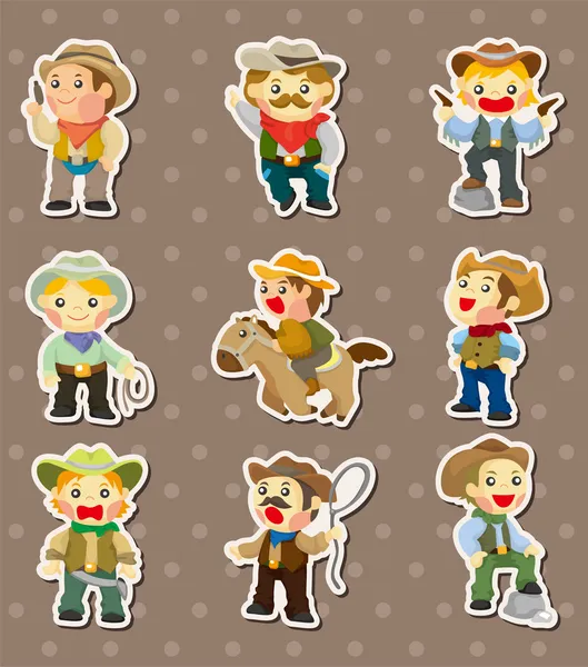 Cowboy stickers — Stockvector