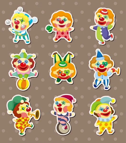 Clown stickers — Stockvector