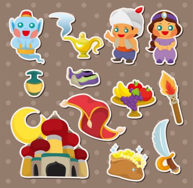 artoon Lamp of Aladdin stickers clipart