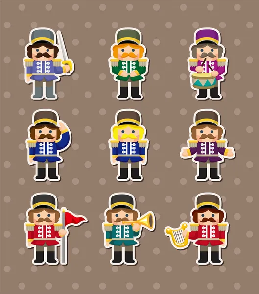 Cartoon Toy soldiers stickers — Stock Vector