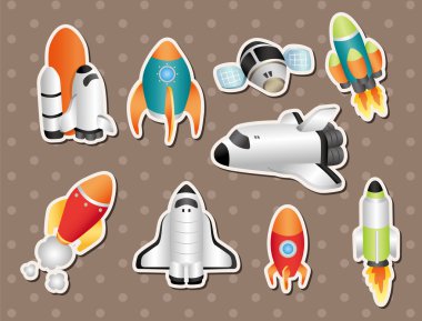 spaceship stickers clipart