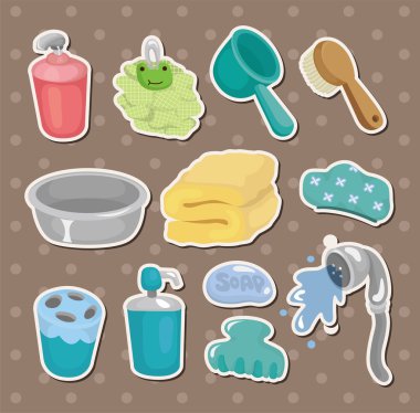 cartoon Bathroom Equipment stickers clipart