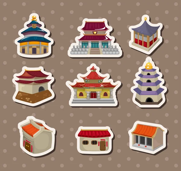 stock vector Chinese house stickers