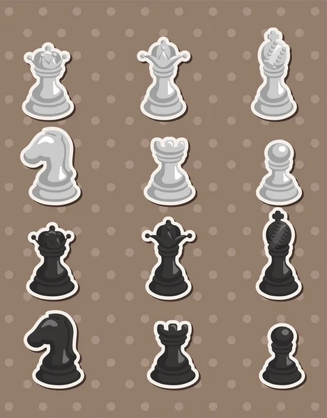 Pegatinas de ajedrez — Vector de stock
