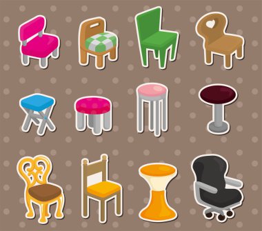 cartoon chair furniture stickers clipart