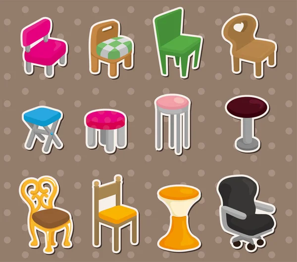 Наклейки на мебель для стульев — стоковый вектор