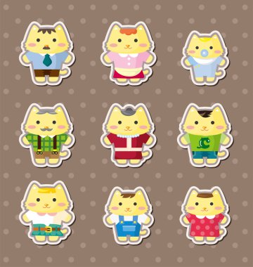 cat family stickers clipart