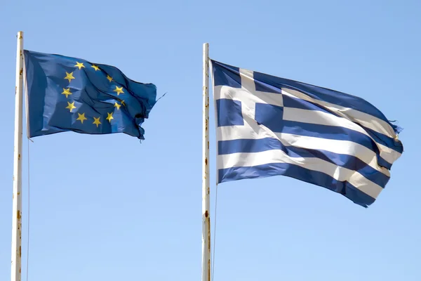 Флаги ЕС GREECE — стоковое фото
