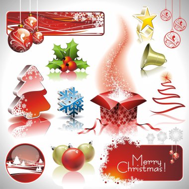 Christmas collection with 3d elements. clipart