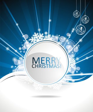 Blue vector Christmas design background with text space. clipart