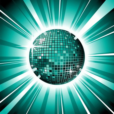 Blue vector shiny disco ball clipart