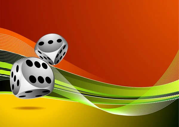 Casino vectorillustratie met twee dobbelstenen op kleur achtergrond — Stockvector