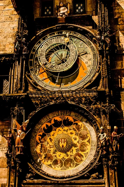 stock image Antique clock in prague